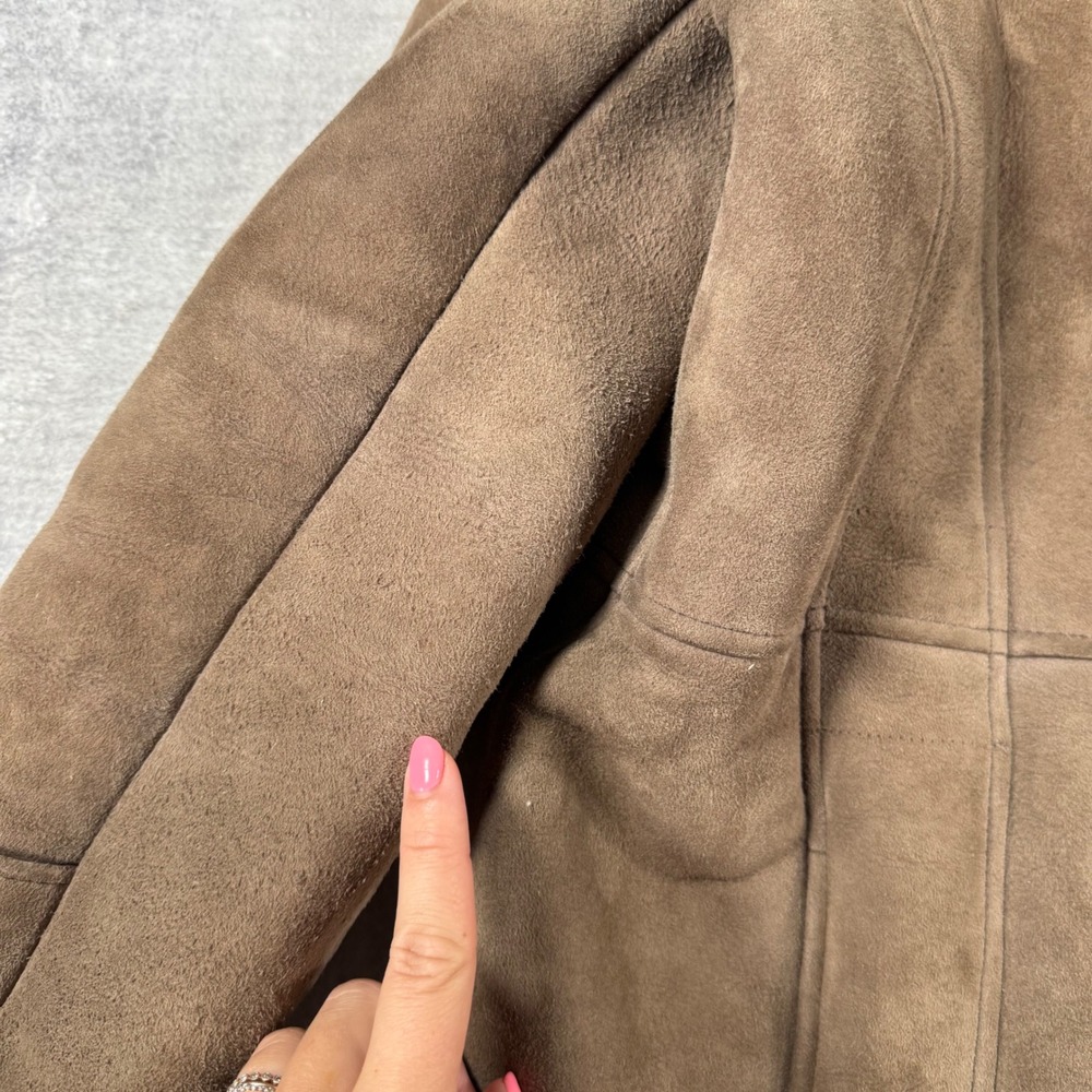 Oakleaf Leatherwear Jacket Women 38 Brown Suede Penny Lane Boho Shearling Coat - Picture 4 of 14